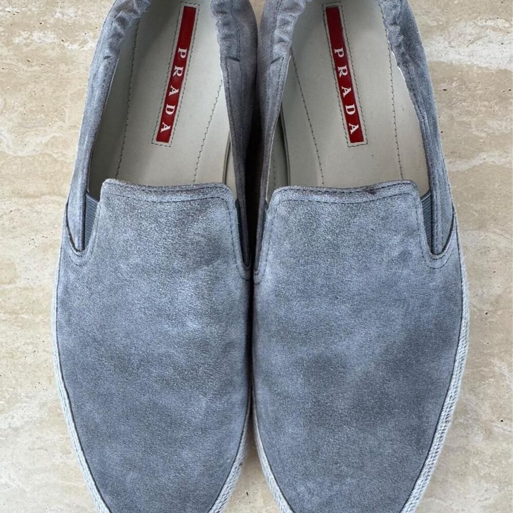 Prada Men's Grey Boat-shoes